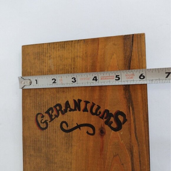 Vintage 70s Signed Fransen Handpainted Wood Board Wall Hanging Geraniums Floral - Picture 8 of 9